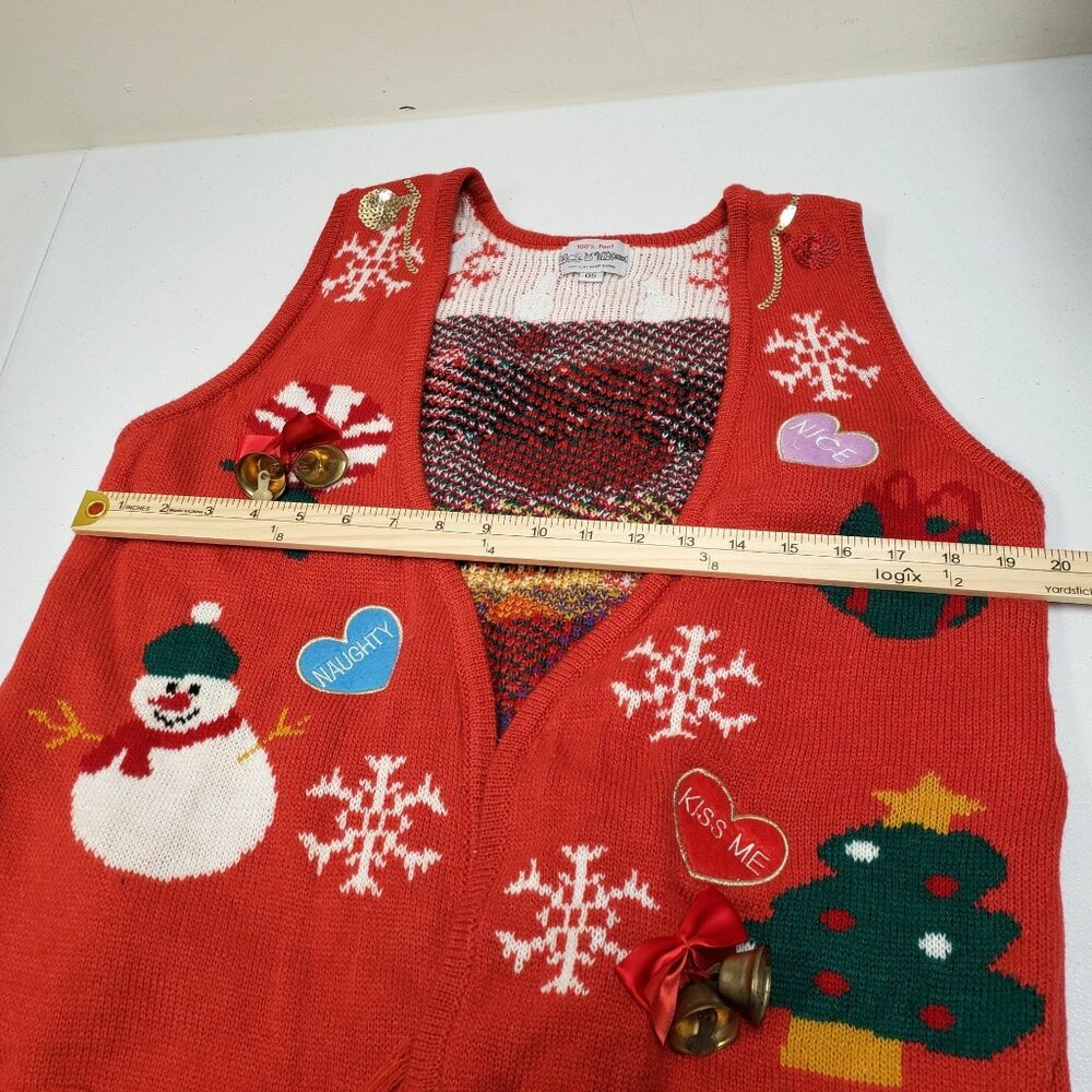 Poof Womens Christmas Holiday Sweater Vest - Picture 10 of 11